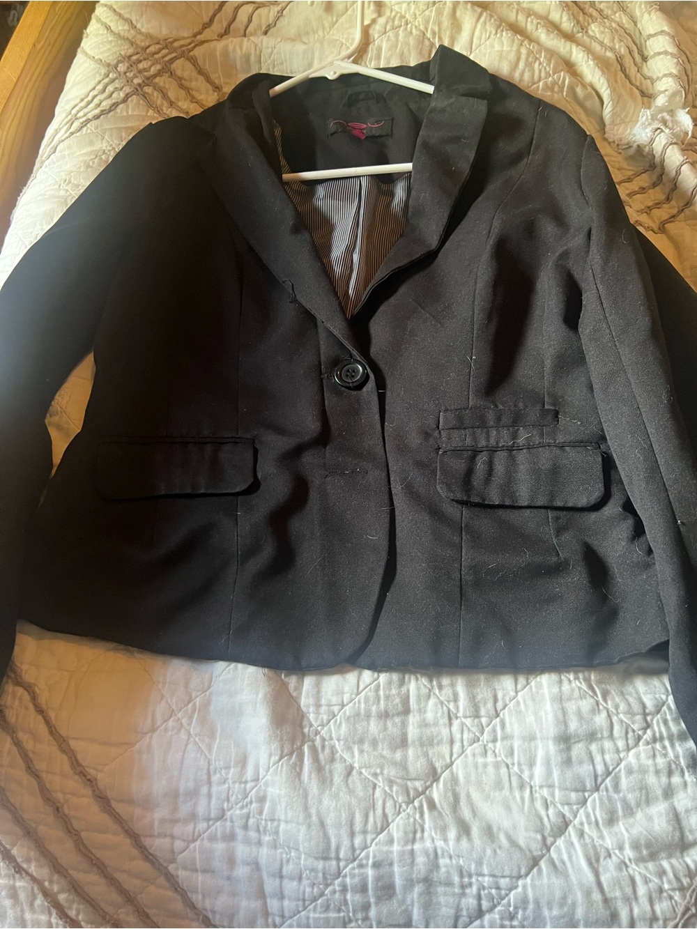 Women's Black Tailored Blazer - Single-Button Professional Jacket